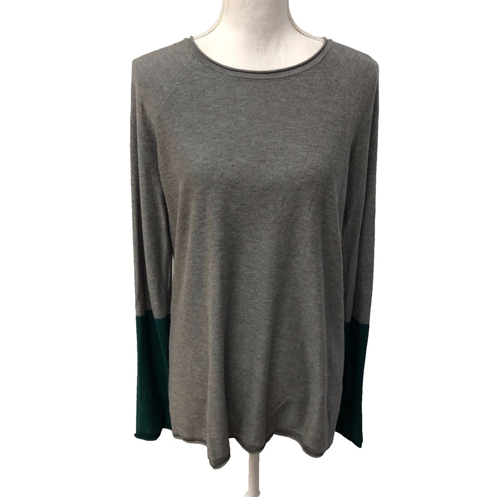 T Alexander Wang Sweater Jumper Womens‎ Medium Gray Green Knit Minimalist